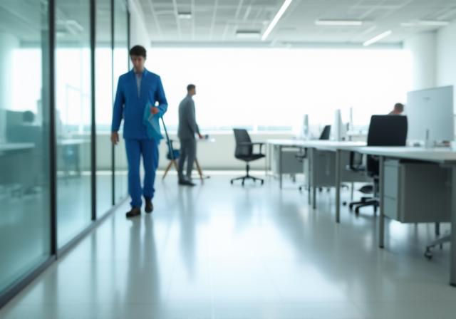 Limpieza profesional de oficinas modernas en Madrid